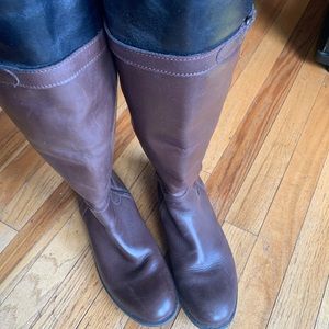 Clarks black and brown leather boots size 9